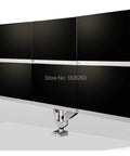 Full Motion Desk Clamp Monitor Arm With Hella Smooth Gas Spring Swivels Ten To Twenty Four Inch Displays Easily while supporting multiple screens.