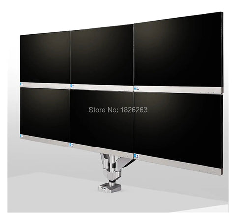 Full Motion Desk Clamp Monitor Arm With Hella Smooth Gas Spring Swivels Ten To Twenty Four Inch Displays Easily while supporting multiple screens.