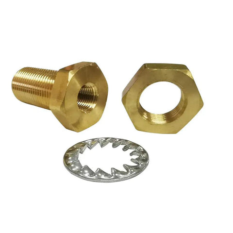 Quarter Inch NPT Female Brass Bulkhead Tank Fitting One And Half Inch Length Pack Of Two Beefy Heavy Duty Bulkhead Couplings With Washer And Nut For Airtight Seal 1200 PSI Max From Minus Sixty Five To Two Hundred Fifty Fahrenheit Corrosion Resistant brass bulkhead fitting with washer and nut