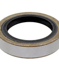 Trail Ready Hella Durable Double Lip Grease Shaft Oil Seal 1.372 X 1.983 for trailer axle, showing metal and rubber construction.