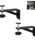 2 Pack Undermount Sink Brackets, Heavy Duty Triangular Mounting Hardware For Basins, Rust Resistant Coating, Rubber Padded Adjustable Knobs, Wobble Free Stable Support For Single Or Double Sinks on black metal brackets