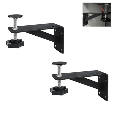 2 Pack Undermount Sink Brackets, Heavy Duty Triangular Mounting Hardware For Basins, Rust Resistant Coating, Rubber Padded Adjustable Knobs, Wobble Free Stable Support For Single Or Double Sinks on black metal brackets