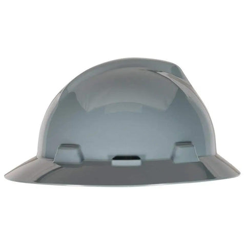 V-Gard Full-Brim Hard Hat With Fas-Trac III Ratchet Suspension Built For Tough Jobs And Serious Impact Protection, shown in Navy Gray