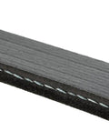Close-up of Stretch Fit MicroV Serpentine Drive Belt for reliable engine power, showing texture and tensioning.