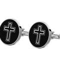 Cross Titanium Steel Cufflinks For Men Black Cross Shirt Fasteners Decorative Clothing Accessories For Business And Formal Shirts Everyday Wear And Special Occasions Gift Idea
