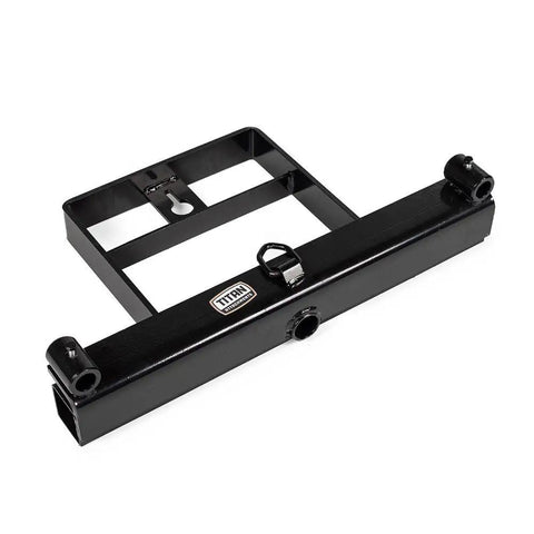 Hay Bale Spear Frame Attachment For Universal Front Loader Buckets Heavy Duty Skid Steer Loader 3000 Lb Capacity in black steel