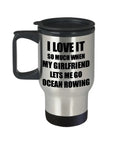 14 Oz Stainless Steel Insulated Travel Mug With Easy Grip Handle And Spill Resistant Lid Perfect Gift For Boyfriend Or Girlfriend Funny I Love It When My Girlfriend Lets Me Gag Gift Coffee Cup For Sports Lovers