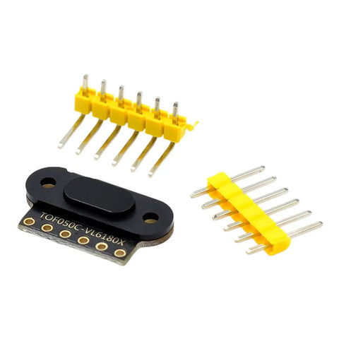 Time Of Flight Distance Sensor Module For VL6180 And VL53L1X IIC Output with pins and connectors, front view