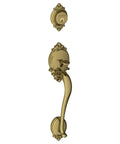 Brookshire Exterior Handleset With Deadbolt In Antique Brass Exterior Half Only Two-Piece Model Easy Install Adjustable Bottom