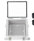Open IP67 Waterproof Junction Box With Hinged Clear Cover Stainless Steel Buckle Plastic Project Enclosure and 4 Cable Glands