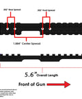 Diagram showing Picatinny Rail Mount For Savage Rascal Rifles With Ejection Port Cutout Aircraft Grade 6061 T6 Aluminum Matte Black Finish.