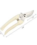 No Fuss Ergonomic Garden Pruning Shears With Bypass Blade for Flowers Bonsai and Fruit Plants, stainless steel blade, curved grip