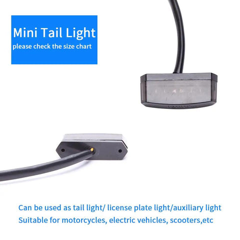 Dope Mini Motorcycle Tail Light LED Blinker License Plate Light Universal Black Auxiliary Indicator For Electric Bikes Bobbers Cruisers ATVs Dirt Bikes Quads And More Easy Install With 3M Adhesive No Drilling mini black LED light with wire