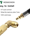 12Ft Propane Quick Connect Hose For RV To Grill With Low Pressure Elbow Adapter and solid brass fittings