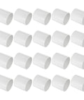 Twenty Pack Heavy Duty White Pvc Pipe Fitting Coupling Adapters Four Inch By Three Eighths for plumbing and hydraulics shown in a grid.
