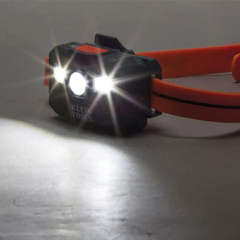 Rechargeable LED Headlamp With Silicone Strap All Day Runtime 400 Lumen Brightness Auto Off Power Saving 3 Modes Spot Flood And Full Battery Gauge Indicates Charge Ideal For Work Running Hiking Camping And Night Fishing