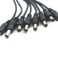 Knockout Heavy Duty Dc 5.5X2.1Mm Power Extension Cord Plug And Play Ac Adapter Splitter Cable With Rugged Pvc Jacket showing multiple connectors.