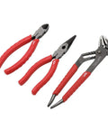 Alloy Steel Pliers Set 3 Pack With Red Handles Durable Multi Tool For Everyday Repairs Pro Grade Grip And Precision