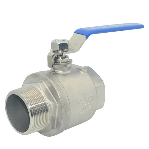 2 Inch Stainless Steel Ball Valve, Male To Female NPT, Full Port, S304, Beefy Heavy Duty For Water Oil Gas, 1000 WOG, Side View