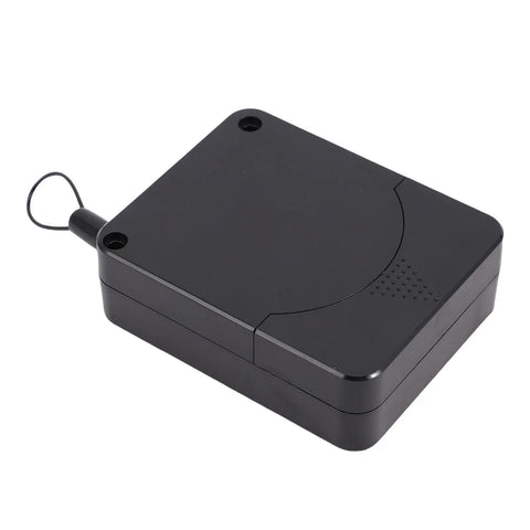 Automatic Door Closer With 2.65 Lbs Closing Force, black steel drawstring retractable closer in compact design
