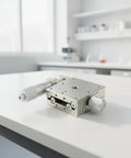 Manual XY Linear Guide Stage With Fine Knob Control Two Axis Precision Sliding Table For Optical Setups Lab Fixtures Prototyping on white bench