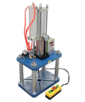 Tough As Nails Pneumatic Punch Press Machine With Crisp Digital Display Controller and No Sweat Adjustable Stroke for Dead On Sheet Metal Hole Punching and Quick Milling Jobs, showcasing compact design and control unit.