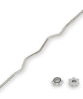 47 Inch EZ Curl Bar With Star-Lock Collars, 11 Lb Bar, Fits 1 Inch Plates, 300 Lb Capacity, Chrome Finish