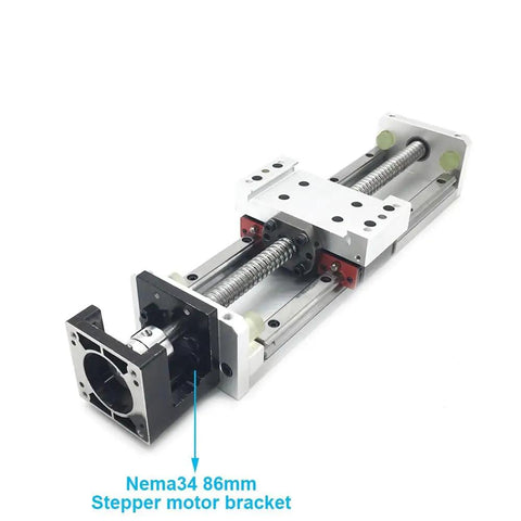Slick Dual Rail Linear Guide Module With Enclosed Aluminum Sliding Table And Manual XYZ Axis Stage with Nema34 motor bracket