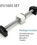 Heavy Duty 1000mm SFU1605 C5 Grade Ballscrew Kit With Nut Housing And Coupler for motion control set including ball screw and housing.