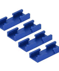 Four Piece T Track Intersection Kit For Woodworking 80mm Pro Grade Aluminum Alloy T Track Setup in blue finish, side view