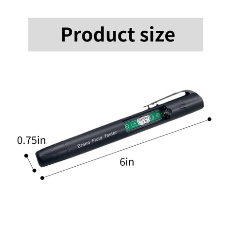 Pen Style Brake Fluid Tester With Five LED Indicators For Quick DOT 3 DOT 4 DOT 5.1 Fluid Check, size 6 x 0.75 inches