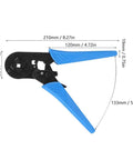 Top Shelf Self Adjusting Ratchet Ferrule Crimping Tool Kit with 45 Steel Body And Ergonomic Handles For Precise Wire Ends Crimping Connectors, blue handled crimper 210mm