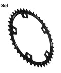 42T 130 BCD Aluminum Narrow Wide Chainring for Road Bikes CNC Machined 174mm Outer Diameter 76.4mm Bolt Circle in black