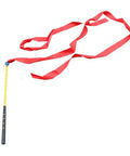Golf Swing Trainer Stick With Comfortable Grip And Ribbon For Gesture Correction And Warm Up Practice in yellow with red ribbon
