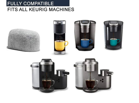 Replacement Charcoal Water Filter For All Keurig Machines Pack Of 12 displayed with compatible coffee brewers
