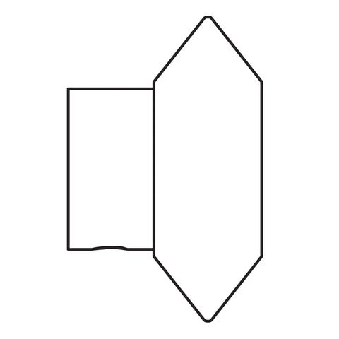Outline of a bead roller tool for metal fab with 22mm shaft tipping die, showing the shape for delivering sharp edges on sheet metal.