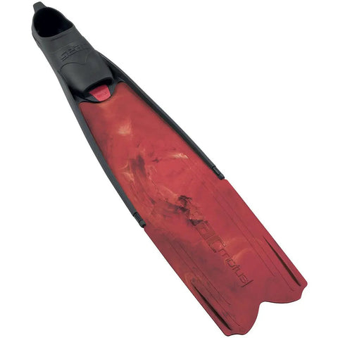 Interchangeable Blade Free-Diving Fins With Tech Polymer Blade 22-Degree Thrust Angle Closed-Shoe Design Italian Made Hard Thermoplastic Rubber