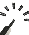 50 Pack Half Moon Plastic Arrow Nocks For 7.6mm ID Crossbow Bolts Replacement Nocks arranged in a circle
