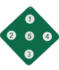 Five-Target PU Leather Fencing Practice Panel, Double-Sided Wall Mount Target with numbered PU leather scoring zones.