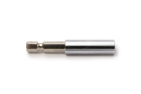 Close-up of a chrome-plated tool bit from the 30 Piece General Purpose Tool Set With Screwdriver Long Nose Pliers Diagonal Cutting Pliers Starter Kit For Home Improvement Dorm Room Office Travel Must Have Everyday Carry Tools Built Tough From CRV With Ergonomic Grippy Handles