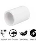 20 Pack One Half Inch PVC Pipe Coupling Socket To Socket Fittings For Center Connections, Heavy Duty Build Grade SCH40 White PVC Slip Socket Connectors