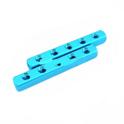 Pro Grade Pneumatic Fittings One Quarter Inch Pipe Thread Quick Connector Air Hose Manifold Block Splitter Blue For Home Workshop