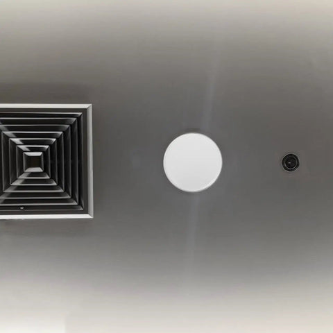 Concealed Premium Quality Fire Sprinkler Covers 2 Pack 3.34 Inch Round Ceiling Rings for hiding bulky sprinkler heads.