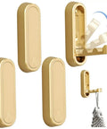Foldable Wall Mounted Coat Hook Built With Heavy Duty Steel No Sweat Install Slick Hideaway Profile Holds Jackets And Scarves Securely, gold finish.