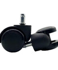 Universal Premium Office Chair Wheels And Quiet Dual Casters With 360 Degree Swivel Heavy Duty Rollers For Slick Glide On Carpet Or Laminate No Sweat Quick Swap Fit, black dual casters.