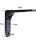 Heavy Duty Triangle Steel Shelf Brackets For Floating Wall Mounts 75mm size detailed view showing metal construction and screw holes.