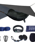 Camping Hammock With Mosquito Net And Rain Fly For Outdoor Adventures Travel Bug Net Hammock Tent For Hiking and Backpacking Durable Parachute Nylon 210T 75D Breathable Triple Stitching Supports Up To 660 Lbs Camping Gear with accessories