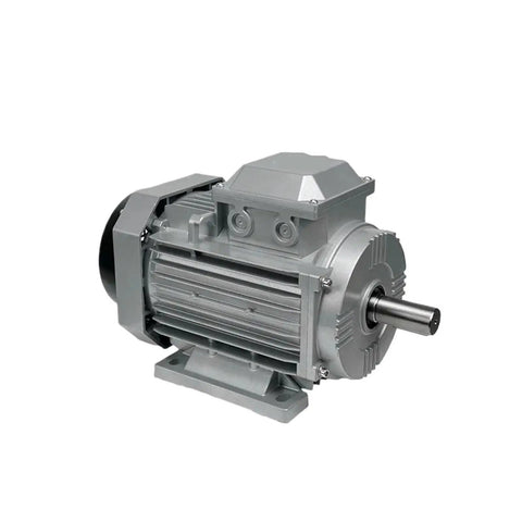 Rock Solid 1HP Industrial Electric Motor With Three Phase Power At 220 Or 380 Volts featuring durable silver casing and efficient design.
