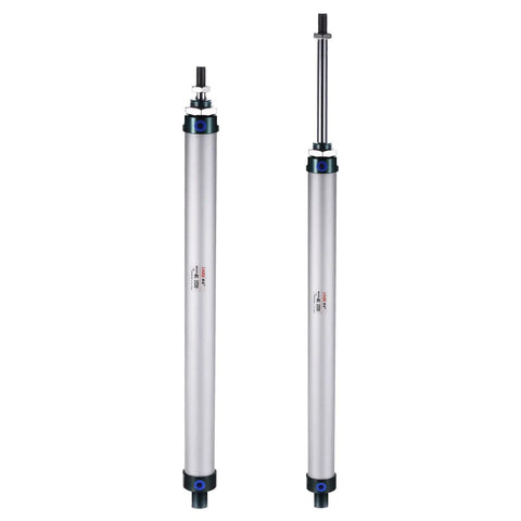 Double Action Pneumatic Air Cylinder MAL25X300 25mm Bore 300mm Stroke With Y Connector shown front and side view
