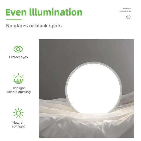 Ultra Slim 15.7 Inch LED Flush Mount Ceiling Light Fixture 5000K Daylight White on display highlighting even illumination.